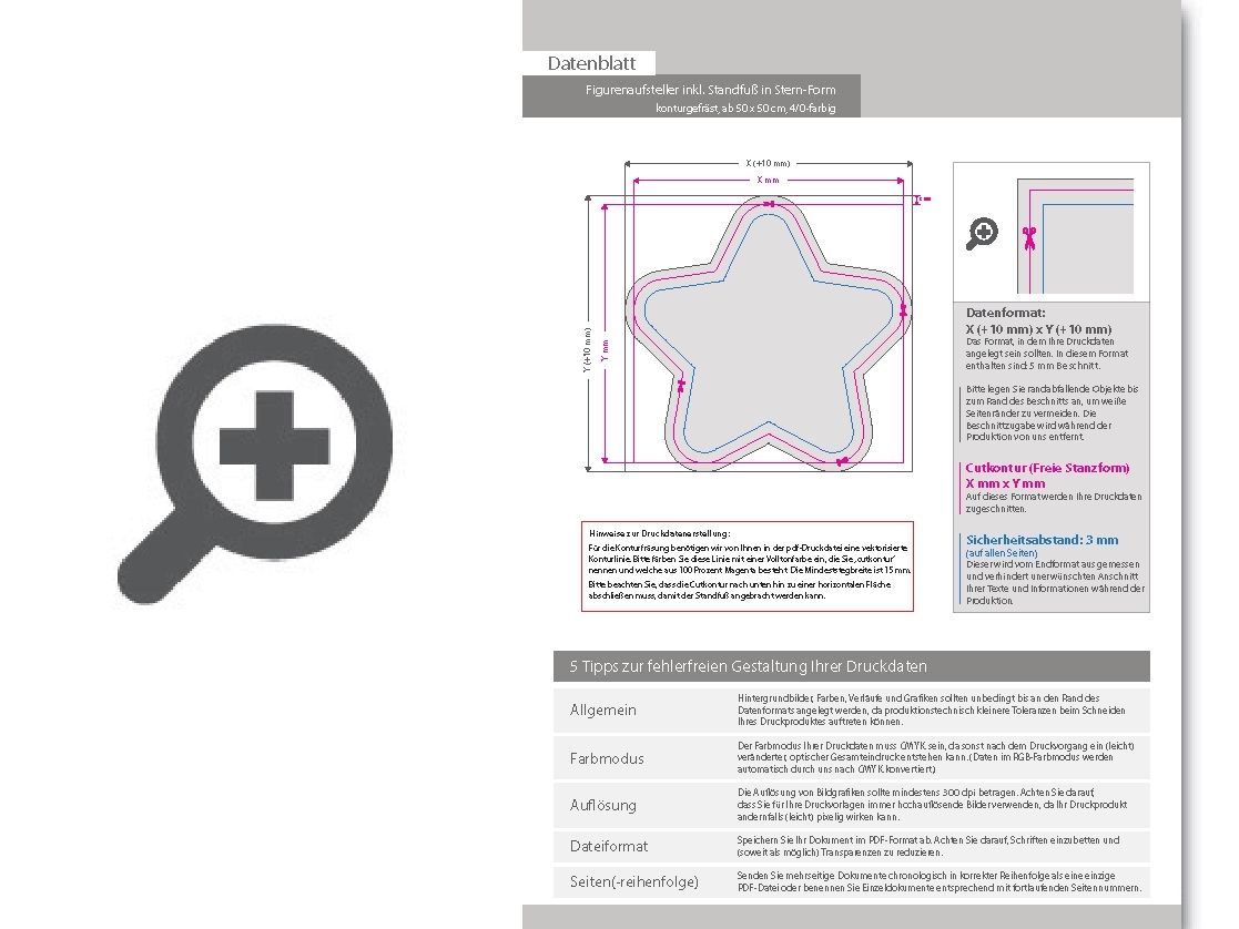 Product Bild figurenaufsteller_inkl__standfu___in_stern-form_konturgefr__st__einseitig_4_0-farbig_bedruckt