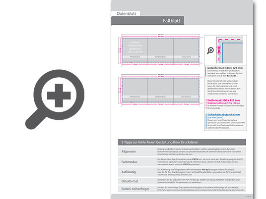 Product Bild hochglanz-uv-lack_faltblatt__gefalzt_auf_quadrat_12_0_cm_x_12_0_cm__vertikaler_zickzackfalz__6-seitig