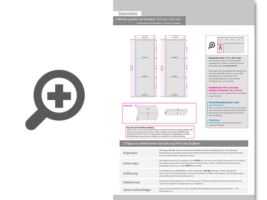 Product Bild faltblatt__gefalzt_auf_quadrat_10_5_cm_x_10_5_cm__horizontaler_zickzackfalz__6-seitig